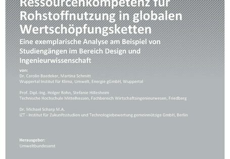 Cover des Berichts "Ressourcenkompetenz für Rohstoffnutzung in globalen Wertschöpfungsketten"