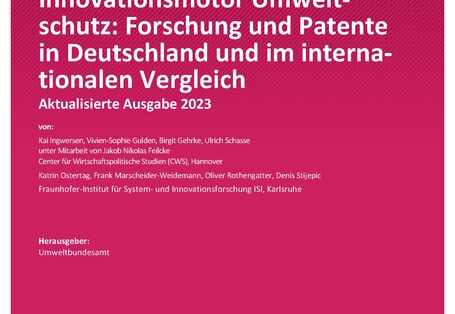 Cover des Berichts "Innovationsmotor Umweltschutz: Forschung und Patente in Deutschland und im internationalen Vergleich"
