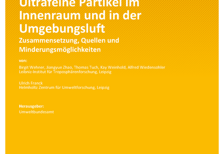 Cover des Berichts "Ultrafeine Partikel im Innenraum und in der Umgebungsluft"