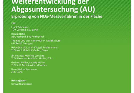 Cover des Berichts "Weiterentwicklung der Abgasuntersuchung (AU)"