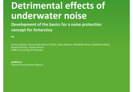 Cover of report "Detrimental effects of underwater noise"
