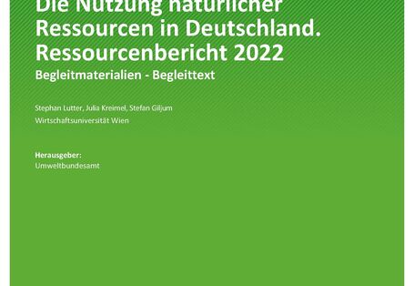 Cover des Berichts "Die Nutzung natürlicher Ressourcen in Deutschland. Ressourcenbericht 2022"