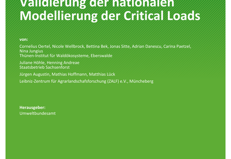 Cover des Berichts "Validierung der nationalen Modellierung der Critical Loads für Versauerung und Eutrophierung"