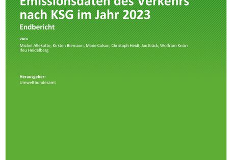 Cover des Berichts "Aktualisierung TREMOD/TREMOD-MM und Ermittlung der Emissionsdaten des Verkehrs nach KSG im Jahr 2023"
