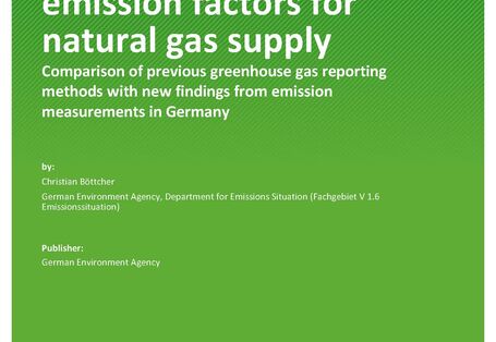 Cover of report "Update of methane emission factors for natural gas supply"