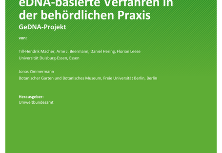 Cover des Berichts "eDNA-basierte Verfahren in der behördlichen Praxis"
