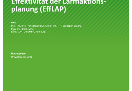 Cover des Berichts "Effektivität der Lärmaktionsplanung (EffLAP)"