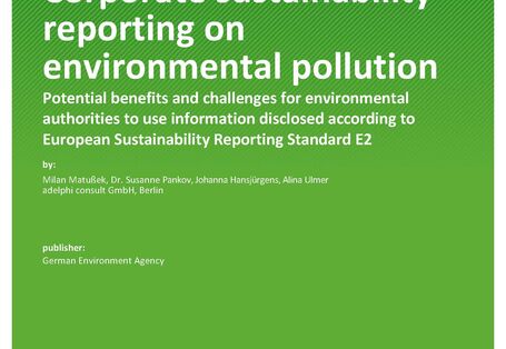 Cover des Berichts "Corporate sustainability reporting on environmental pollution"