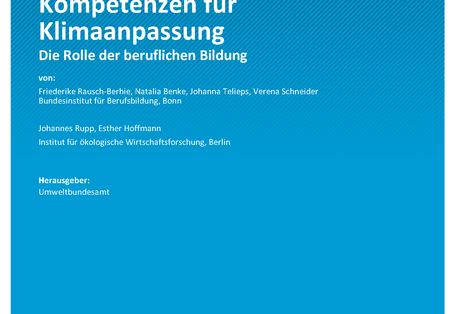 Cover des Berichts "Kompetenzen für Klimaanpassung"