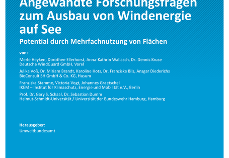Cover des Berichts "Windenergie auf See – Potential durch Mehrfachnutzung von Flächen"