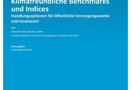 Cover des Berichts "Klimafreundliche Benchmarks und Indices - Handlungsoptionen für öffentliche Versorgungswerke und Investoren"