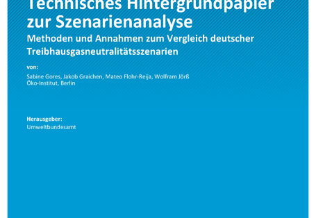 Cover des Berichts "Technisches Hintergrundpapier zur Szenarienanalyse"
