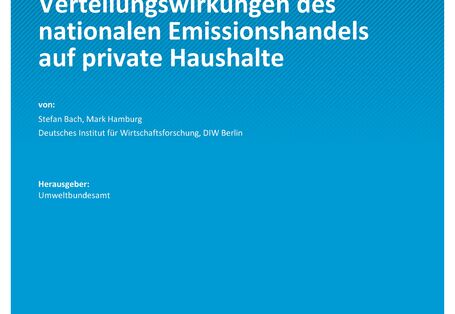 Cover des Berichts "Verteilungswirkungen des nationalen Emissionshandels auf private Haushalte"