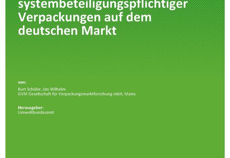 Cover des Berichts "Ermittlung des Anteils hochgradig recyclingfähiger systembeteiligungspflichtiger Verpackungen auf dem deutschen Markt"