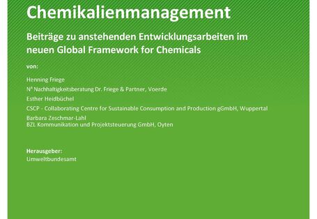 Cover des Berichts "Nachhaltigkeitsindikatoren für Chemikalienmanagement"