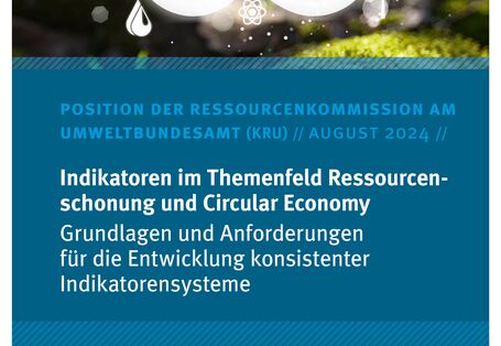 Cover der Broschüre "Indikatoren im Themenfeld Ressourcenschonung und Circular Economy"
