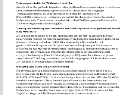 Cover des Factsheets "Treibhausgasneutralität und die Ziele der natürlichen Kohlenstoffsenke sind noch erreichbar"