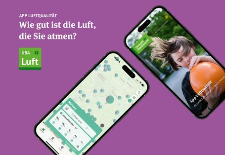 Screenshots der aktualisierten App „Luftqualität“