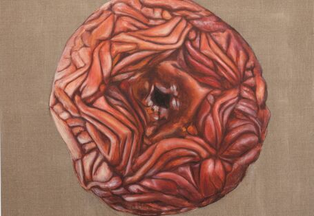 Gemälde eines geschnitzten Apfels