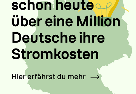 Infografik zu Balkonkraftwerken mit dem Text: So senken schon heute über 1 Million Deutsche Ihre Stromkosten