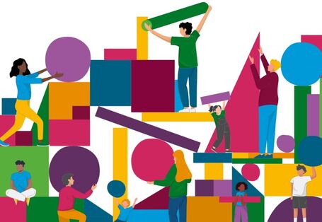 Viele Menschen, die sich zusammen für nachhaltigen Konsum engagieren