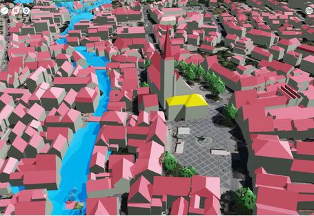 Pressefoto für die Nominierung der Stadt Schwabach, „Digitaler Zwilling als (interdisziplinäres) Tool für Klimaanpassungsmaßnahmen“, 91126 Schwabach
