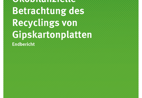 Titelseite der Publikation 33/2017 Ökobilanzielle Betrachtung des Recyclings von Gipskartonplatten