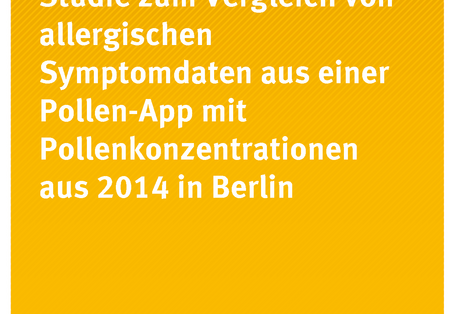 Cover der Publikation Umwelt & Gesundheit 02/2017 Studie zum Vergleich von allergischen Symptomdaten aus einer Pollen-App mit Pollenkonzentrationen aus 2014 in Berlin