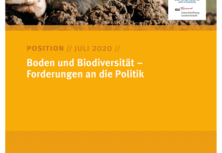 Cover des Positionspapiers Boden und Biodiversität – Forderungen an die Politik
