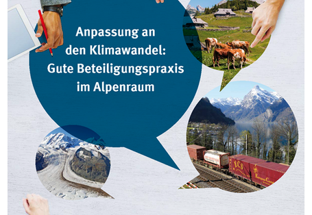 Cover des Handbuchs Anpassung an den Klimawandel: Gute Beteiligungspraxis im Alpenraum