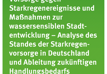 Cover der Publikation TEXTE 55/2019 Vorsorge gegen Starkregenereignisse und Maßnahmen zur wassersensiblen Stadtentwicklung – Analyse des Standes der Starkregenvorsorge in Deutschland und Ableitung zukünftigen Handlungsbedarfs