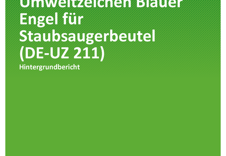 Cover der Publikation TEXTE 13/2020 Hintergrundbericht zum Umweltzeichen Blauer Engel für Staubsaugerbeutel (DE-UZ 211)