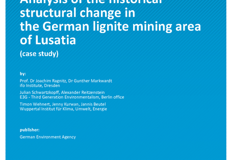 Cover of publication CC 32/2021 Analysis of the historical structural change in the German lignite mining area of Lusatia (case study)