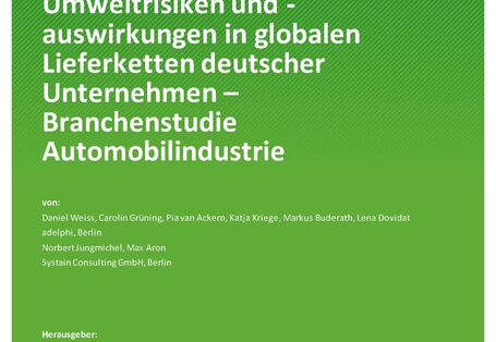 Cover der Publikation TEXTE 56/2022 Umweltrisiken und -auswirkungen in globalen Lieferketten deutscher Unternehmen