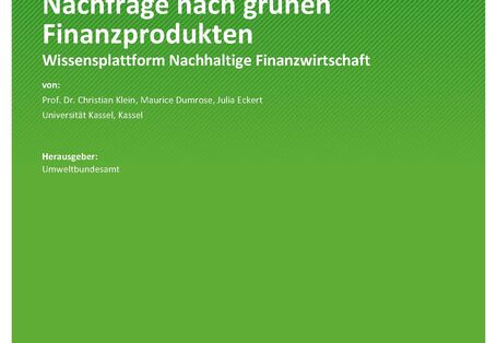 Cover der Publikation TEXTE 54/2023 Nachfrage nach grünen Finanzprodukten