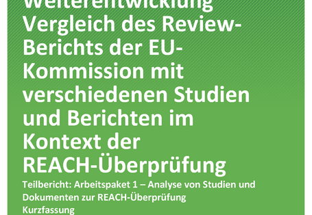 Cover der Publikation Texte 93/2018 REACHWeiterentwicklung Vergleich des Review- Berichts der EUKommission mit verschiedenen Studien und Berichten im Kontext der REACH-Überprüfung