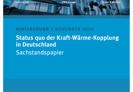 Cover des Hintergrundpapiers Status quo der Kraft-Wärme-Kopplung in Deutschland