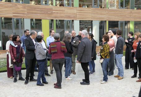 Group of people exchanging