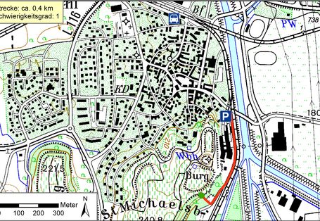 Kartendarstellung des Weges zur Riegeler Lösswand