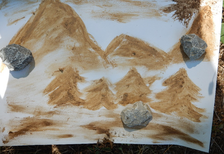 Ein spontanes Bildmotiv aus den soeben gewonnenen Bodenfarben!