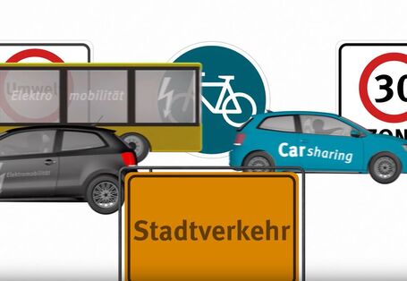 Screenshot aus dem UBA-Erklärfilm "Verkehr in der Stadt" 