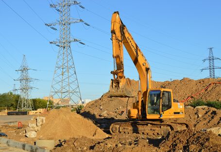 Bagger auf einer Baustelle