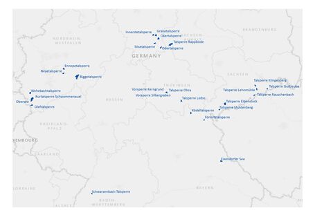 Eine Karte der Talsperren in Deutschland