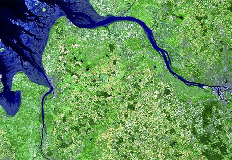 Eine Satellitenaufnahme der Nordseeästuare