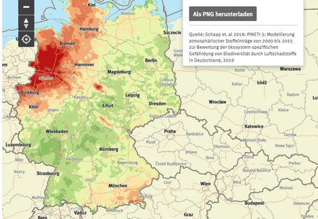 Karte zu Hintergundbelastung mit Stckstoff