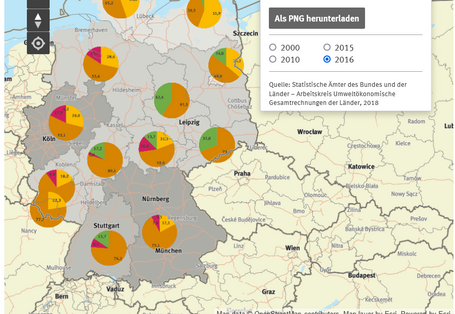 Karte Inländische Entnahme von Baumineralien Bundesländer