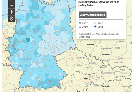 Karte Wasserverbrauch
