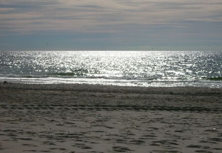 Das Foto zeigt einen Blick auf die Wasseroberfläche der Nordsee. 