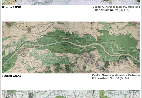 Veränderungen des Flusslaufs des Rheins durch Ausbaumaßnahmen