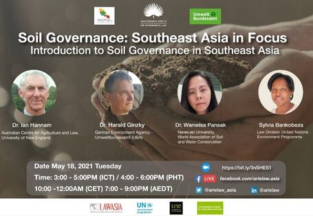 Bild zeigt Bildschirm mit Webinar “Soil Governance: Southeast Asia in Focus”
